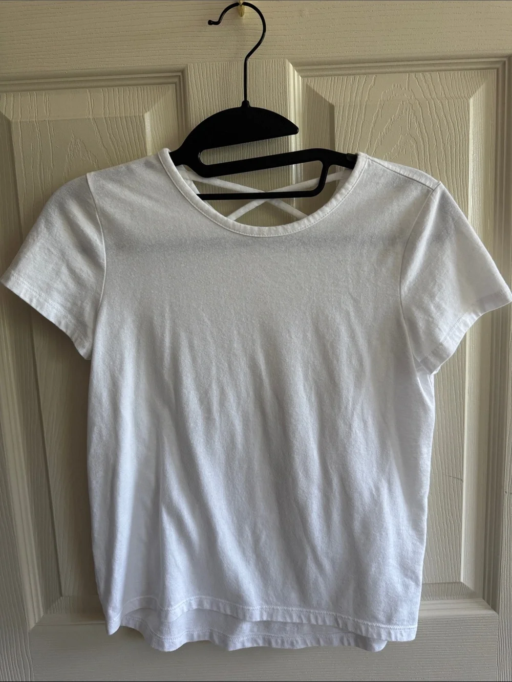 Old Navy Girls' White and black Short-Sleeve Tee with Back Strap Detail (bundle)